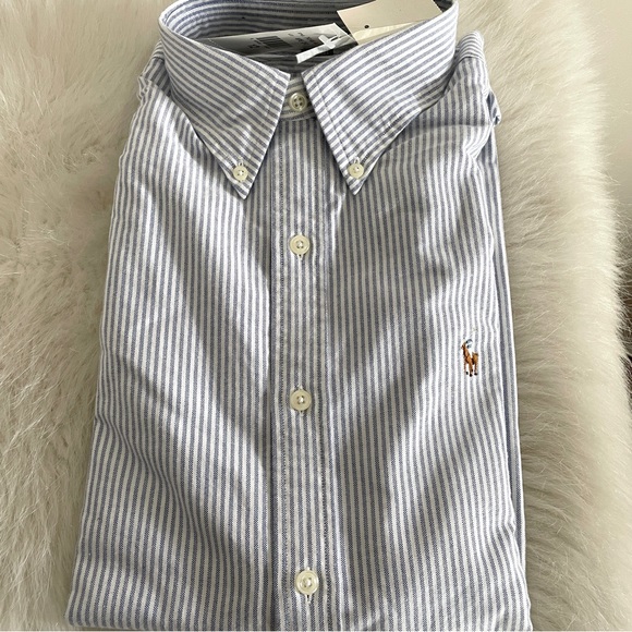 Polo Ralph Lauren Tops - NWT Ralph Lauren Sport Striped Button up blouse Shirt w/ Horse Logo